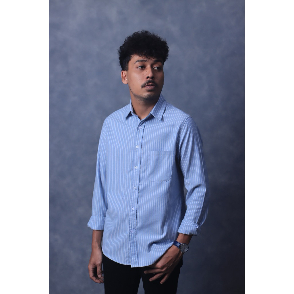 Kemeja Pria Salur | Kemeja Pria Lengan Panjang Salur | Kemeja Pria Slimfit | Kemeja Pria Premium