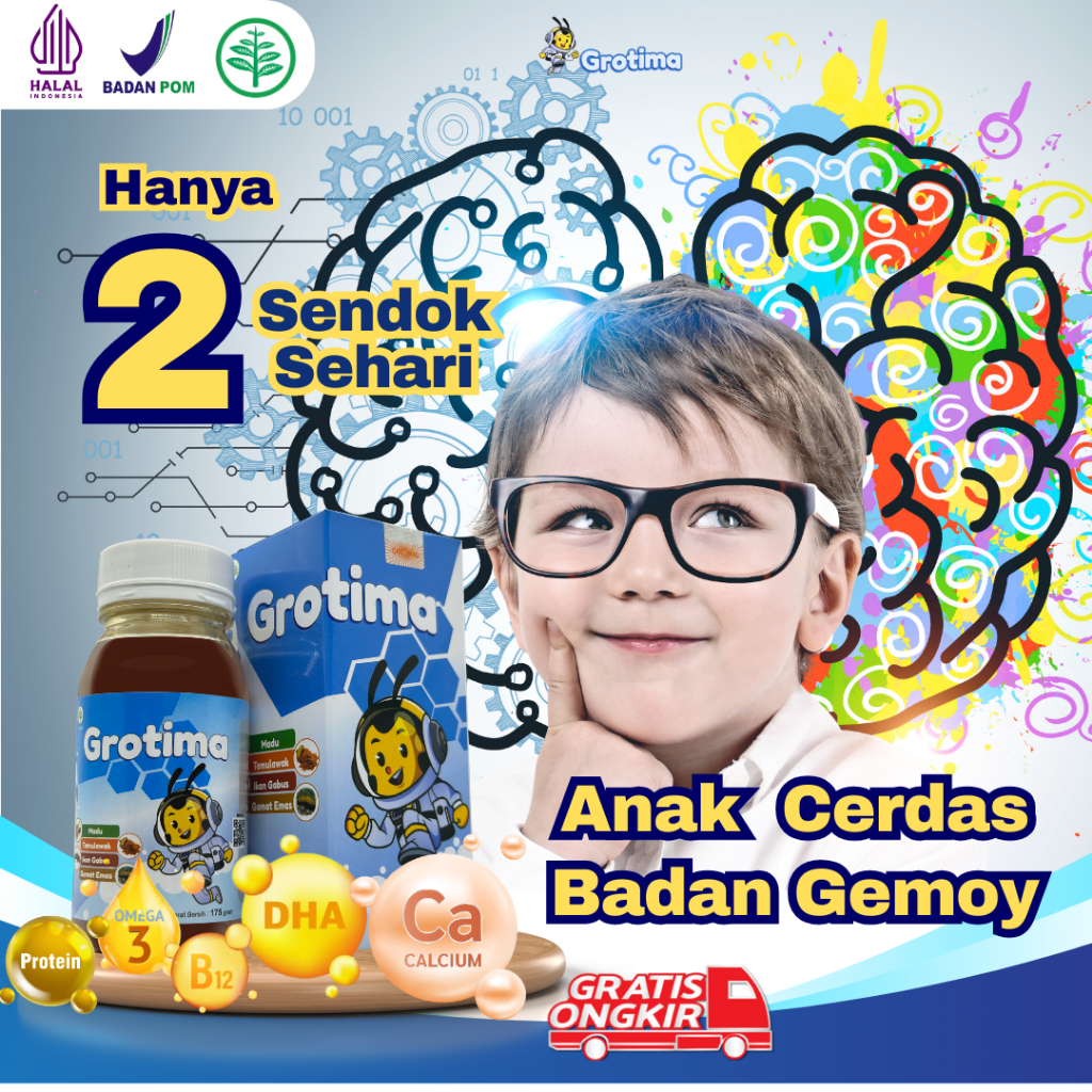 Vitamin Anak Otak Cerdas / Madu Anak Pintar dan Nafsu Makan / Grotima Vitamin Otak Anak