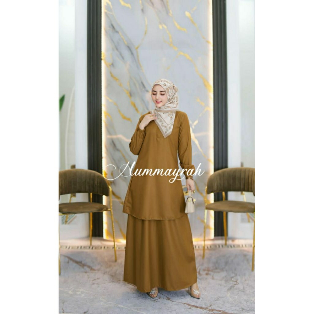 Gamis Pemda Model Kurung Melayu| Baju Gamis Kerja Pemda ASN Bahan Toyobo Fodu Original