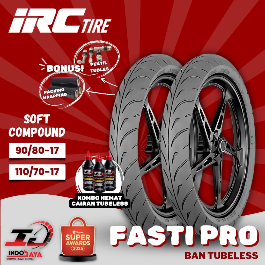 [READY COD] BAN LUAR IRC TUBELESS SOFT COMPOUND FASTI PRO (90/80-17 - 110/70-17) BAN BEBEK UNDERBONE