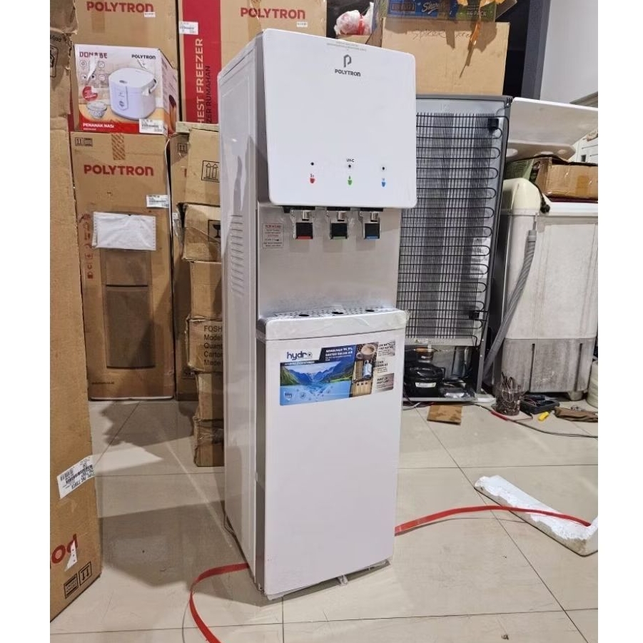 DISPENSER AIR GALON BAWAH POLYTRON PWC 778 WUV (PUTIH POLOS)
