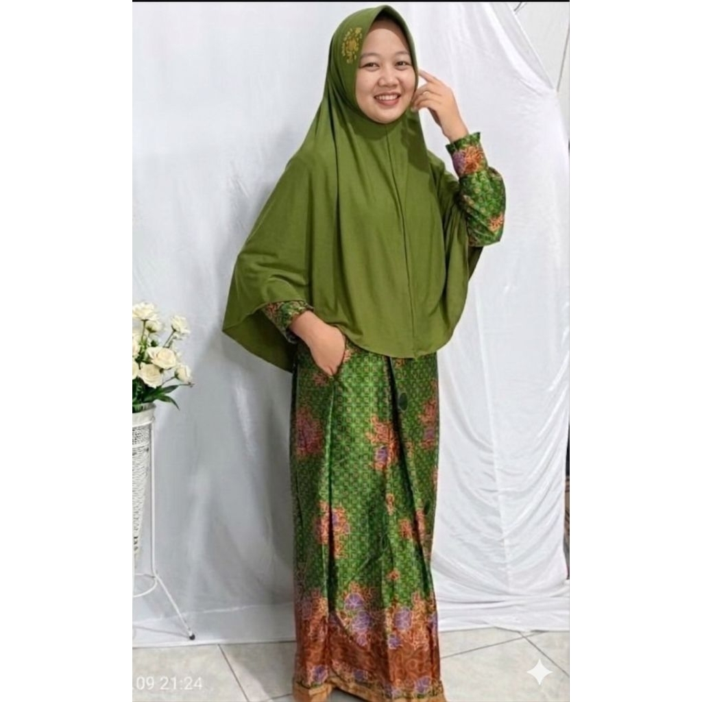 gamis seragam muslimat nu(bonus hijab) untuk BB.60sd70kg.