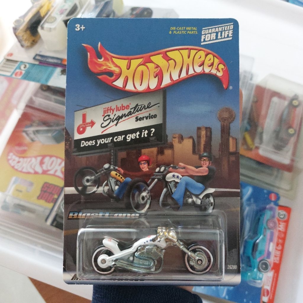 Hot Wheels Blast Lane Jiffy Lube Exclusive White ZAMAC
