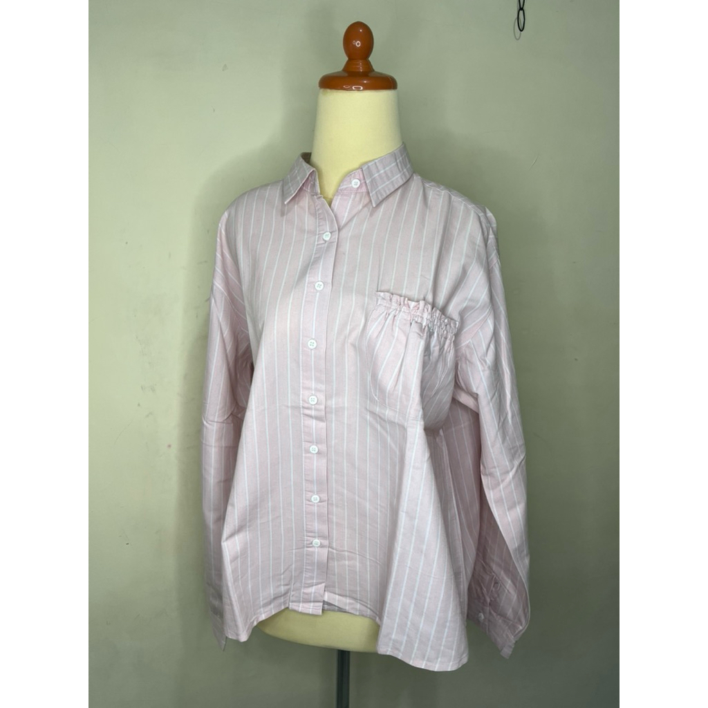 kemeja nevada pink kemeja wanita kemeja kerja pink (preloved)