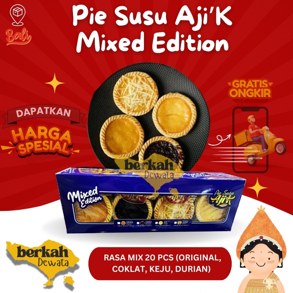 Pie Susu Ajik Krisna Mixed Edition ( Mix /Rasa campur ) Asli Bali