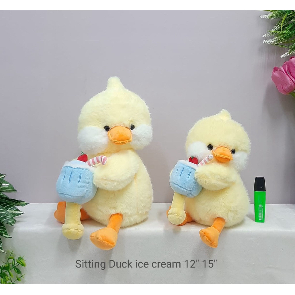Boneka Sitting Duck Ice Cream - Boneka Bebek Cute