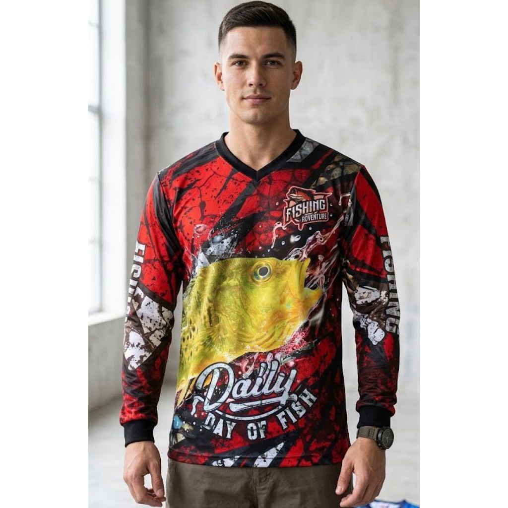 Kaos Jersey Pria Dewasa Lengan Panjang Berburu Hunting Motocross Trail Mancing Fishing Ukuran M L XL