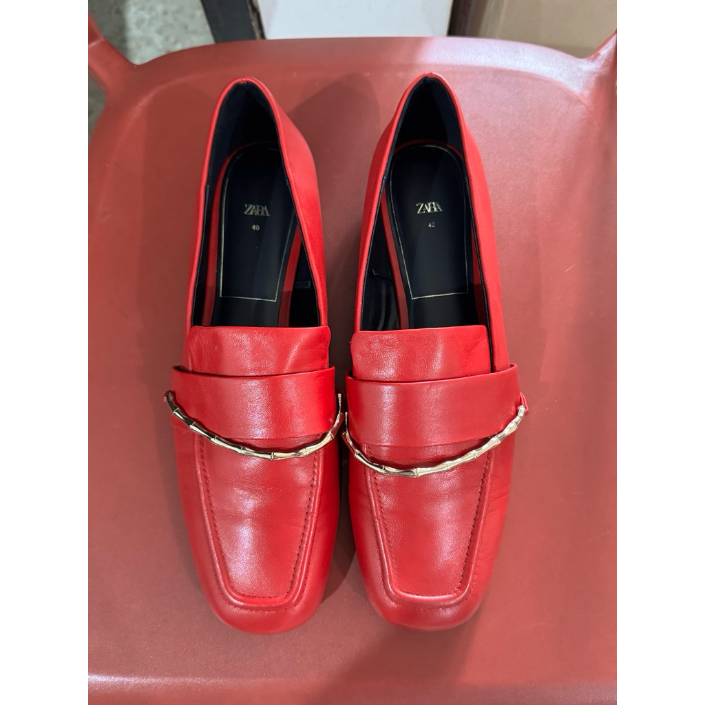 Preloved Zara Red Women Loafers - Sepatu formal casual wanita