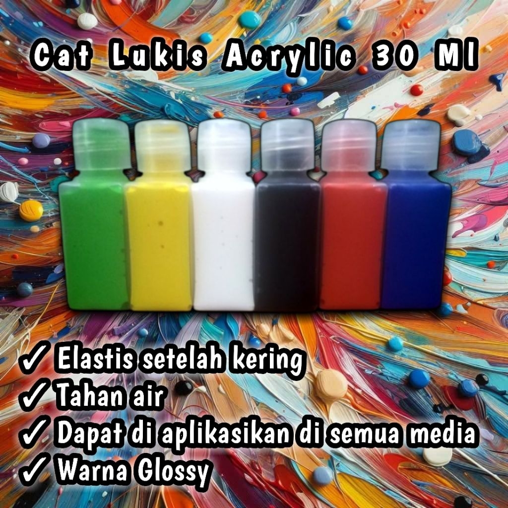 (AADC) Cat Lukis Mini 30ml Set 6 Warna | Acrylic Color | Cat Akrilik DIY Craft Ekonomis