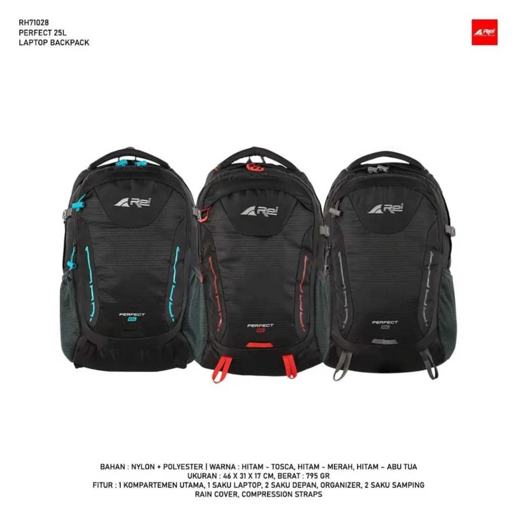 BestSeller Tas Ransel Rei Perfect 25L Ori Dengan Raincover Tas Gendong Sekolah Simple Laptop Ransel 