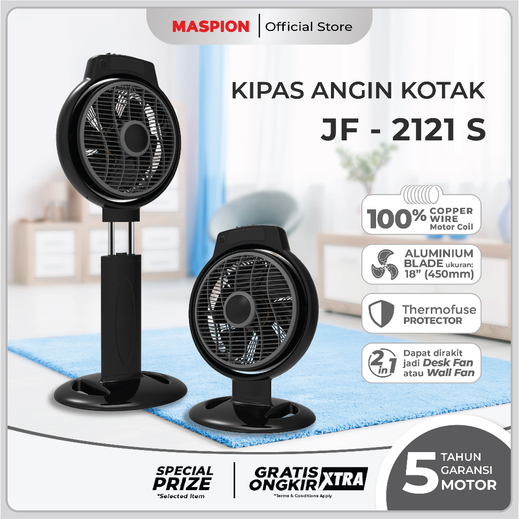 Maspion Kipas Angin Kotak Box Fan 12 Inch JF-2121 S