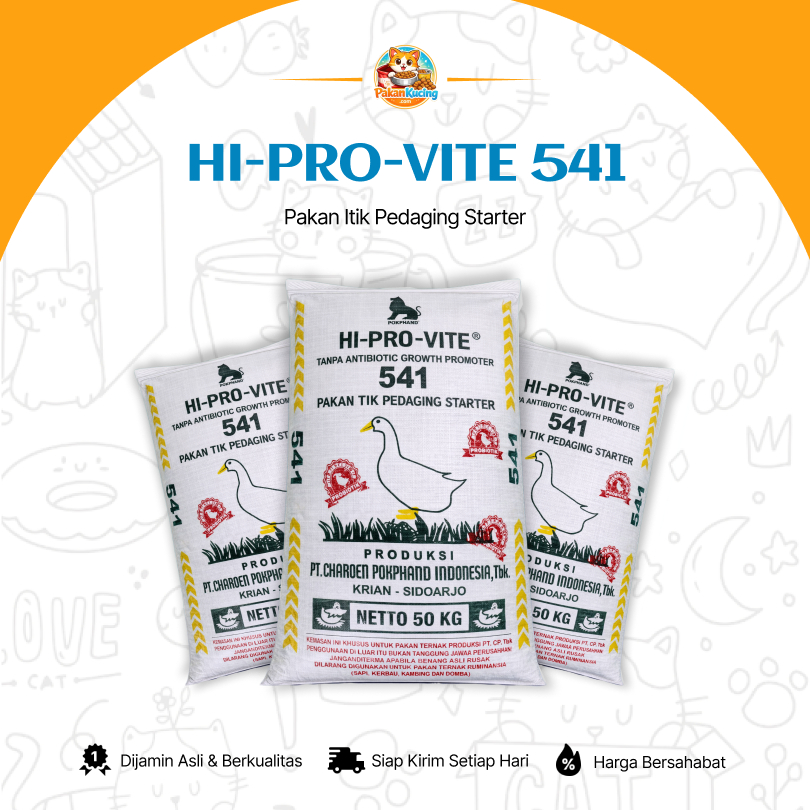 HI-PRO-VITE 541 - Pakan Bebek / Mentok / Itik Pedaging Starter | CP Pokphand Asli | REPACK | PakanKu