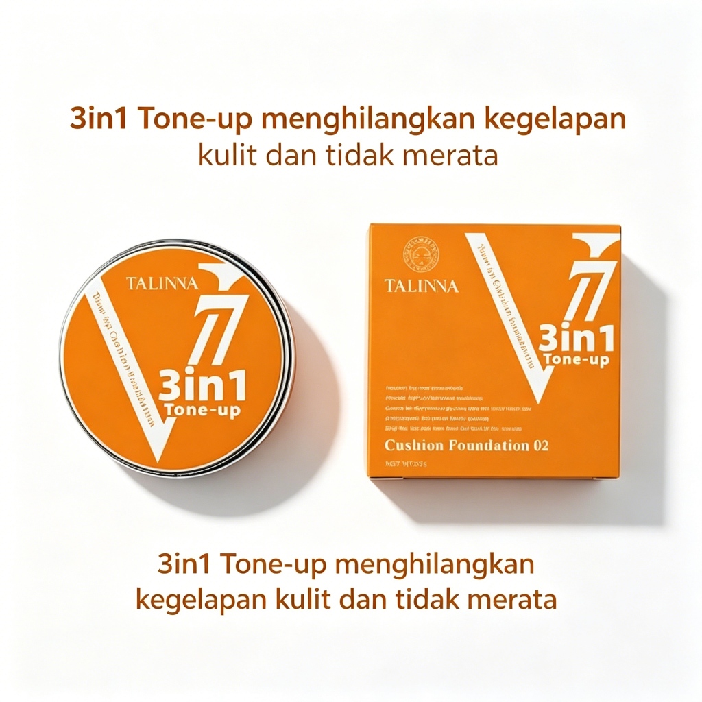 [TERPERCAYA] TALINNA V7 Foundation Cushion - SPF 30 PA+++, Tidak Putih Pucat, BPOM, 2 Warna 15g