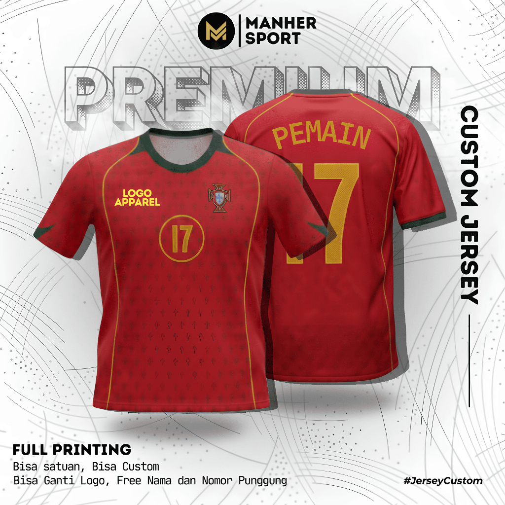Jersey Portugal 2004 Full Printing