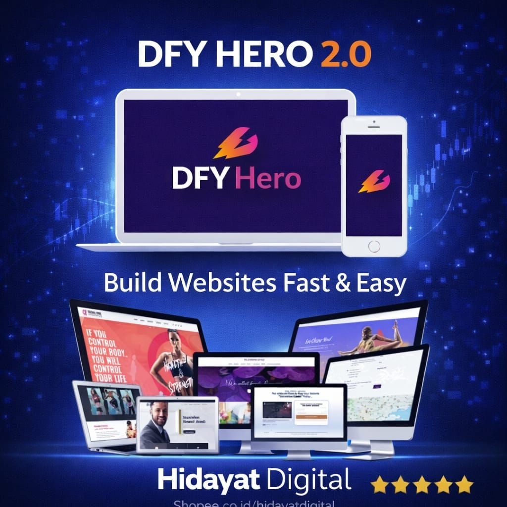 DFY HERO 2.0 SOFTWARE BUAT WEBSITE TANPA HOSTING DOMAIN UNLIMITED LIFETIME INSTALL DIGITAL MARKETING