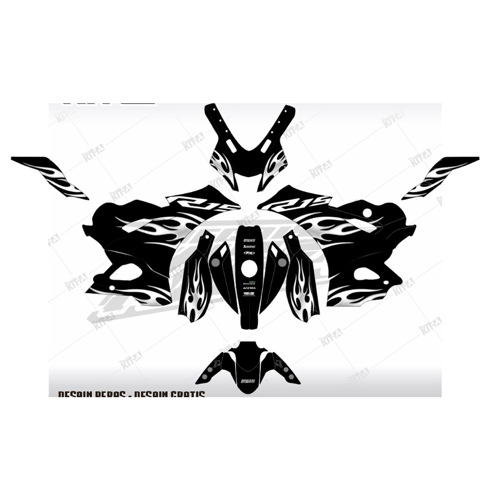 Stiker R15 M/R15 V4 decal setiker R15 M/R15 V4 stiker motor BIRU PUTIH D-H4-017 D-H4-004