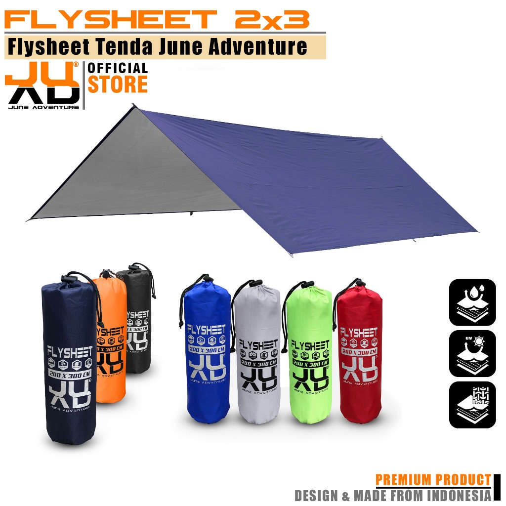 flysheet tenda 2x3 waterproof pelindung tenda flysheet outdoor size2x3