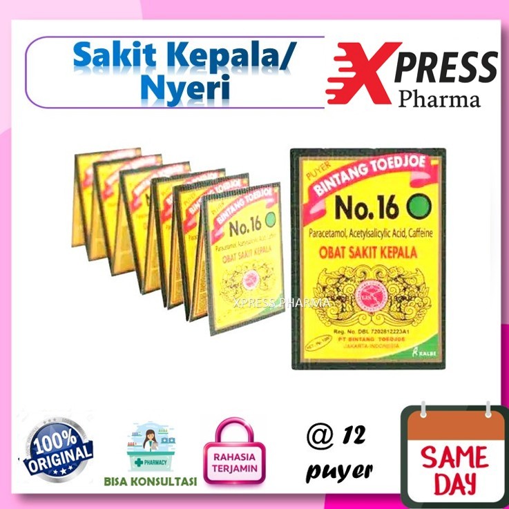 XPRESS  Puyer No 16 isi 12 sachet Bintang Todjoe Tujuh Puder 38 Kalbe Sakit Kepala