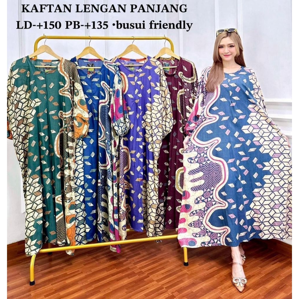 Daster Kaftan Lengan Panjang / Daster Kaftan Rayon Premium busui friendly
