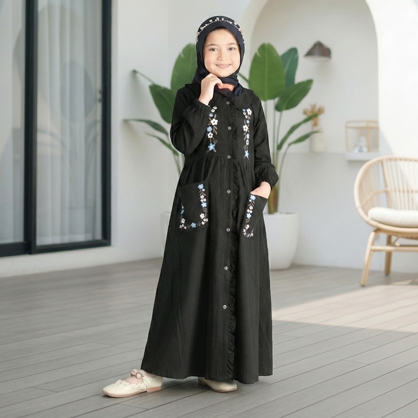 ABR Collections Yara Dress - Gamis Anak Perempuan - Gamis Murah -  Terbaru - Premium- Kekinian