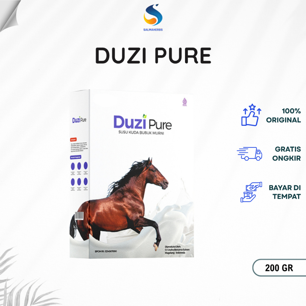 Duzi Pure Susu Kuda Asli Original 100% Untuk Asam Urat Tulang Dan Nyeri Sendi 200gr BPOM