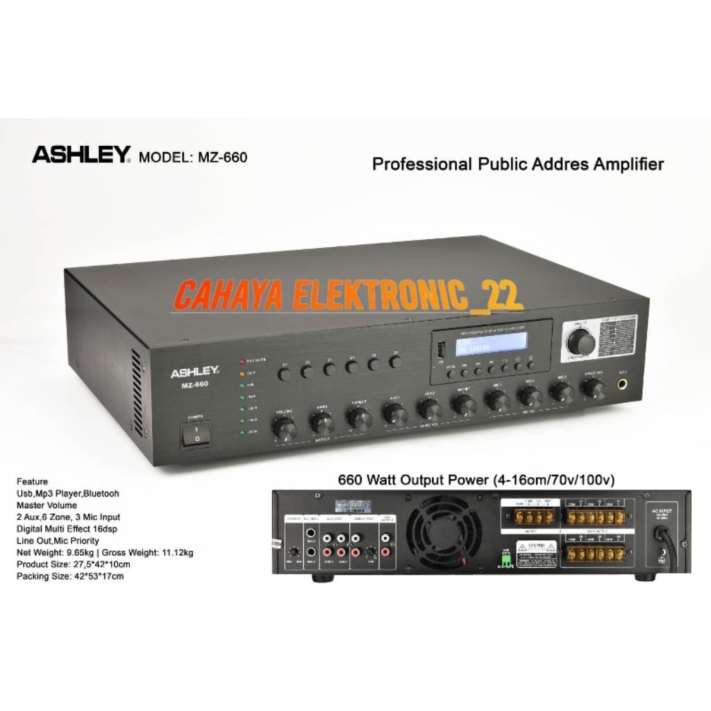 Power Amplifier Ashley MZ 660/MZ660 Original Ashley