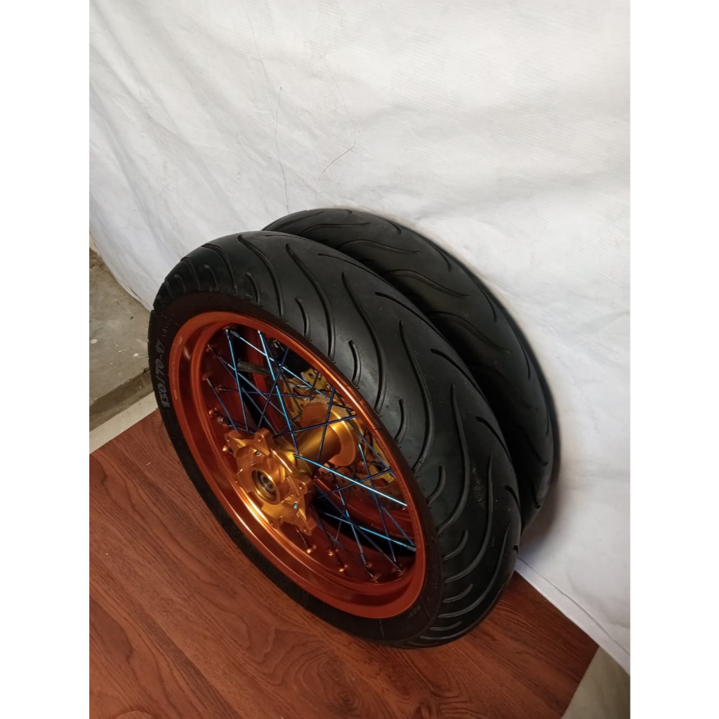 PAKET VELG CRF FULL SCARLET UKUR 300/350 SUPERMOTO STYLE