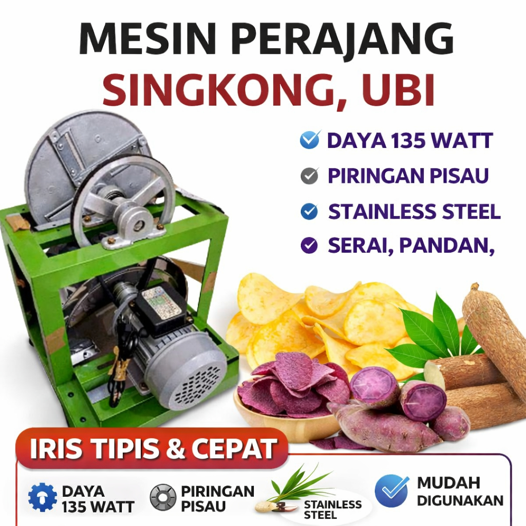 Dinamo Pengiris Singkong Keripik Alat Pemotong Kentang Goreng Mesin Singkong Mesin Pemotong Keripik 