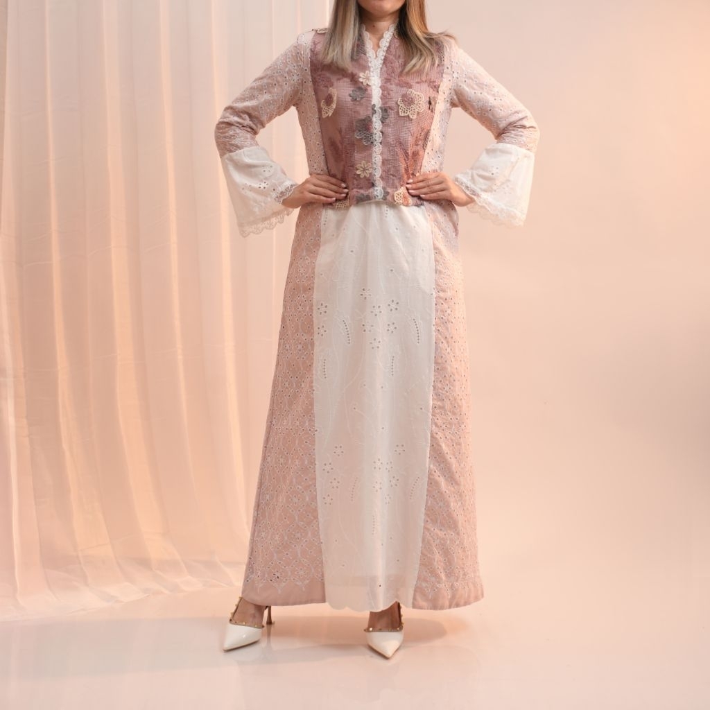 Sovinska_Set Couple Gamis / Kemeja Daisy Pink New