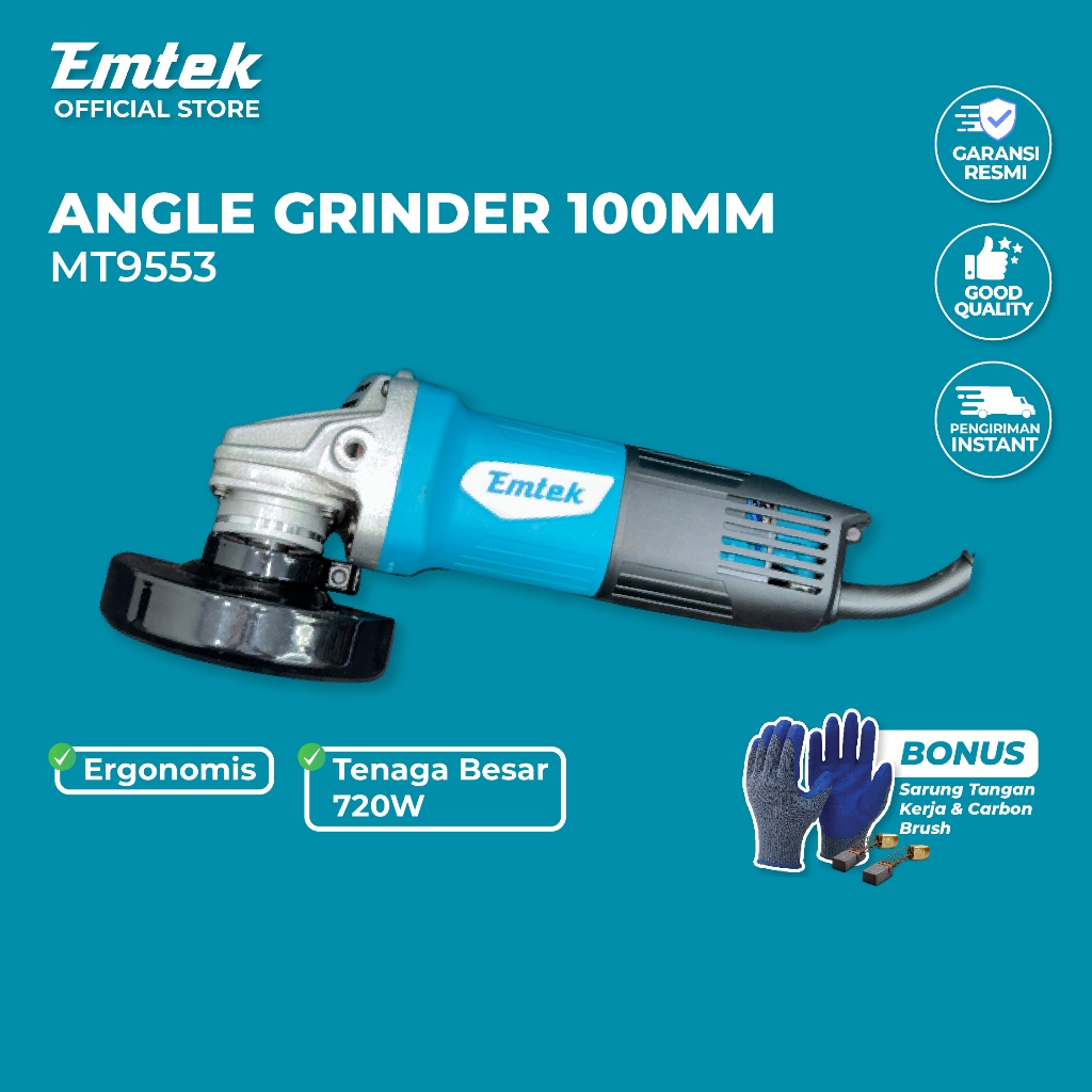 EMTEK Paket Gerinda 4 Inch + Batu Potong