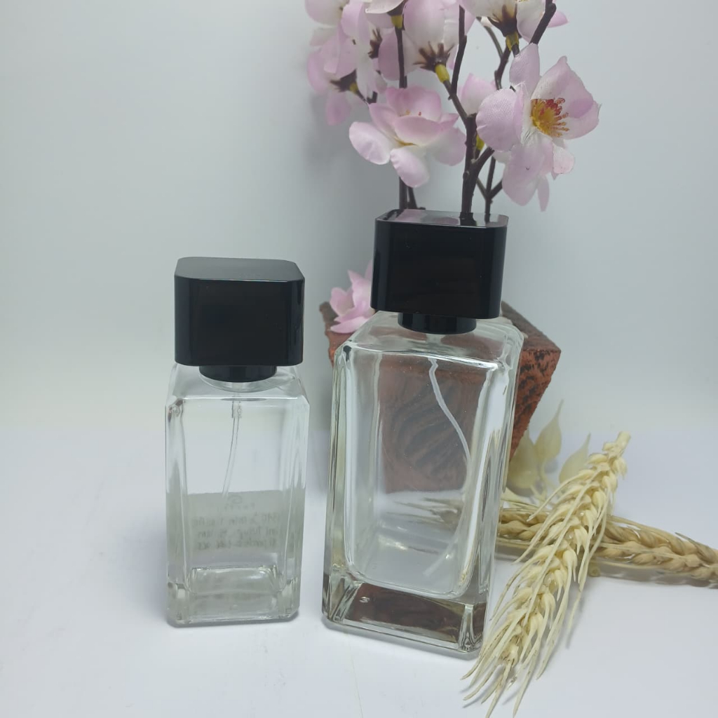 [PERLUSIN]BOTOL PARFUM KOSONG SEMIPRESS BOTOL JOMALONE TUTUP LALIQ 60 ML/100 ML TUTUP HITAM