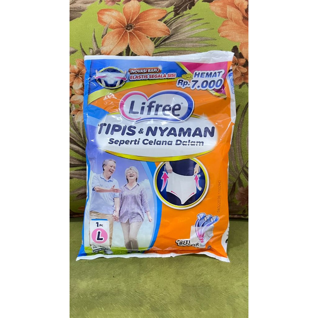 LIFREE PANTS - UKURAN L POPOK CELANA DEWASA SACHET RENCENG PAMPERS ORANG TUA