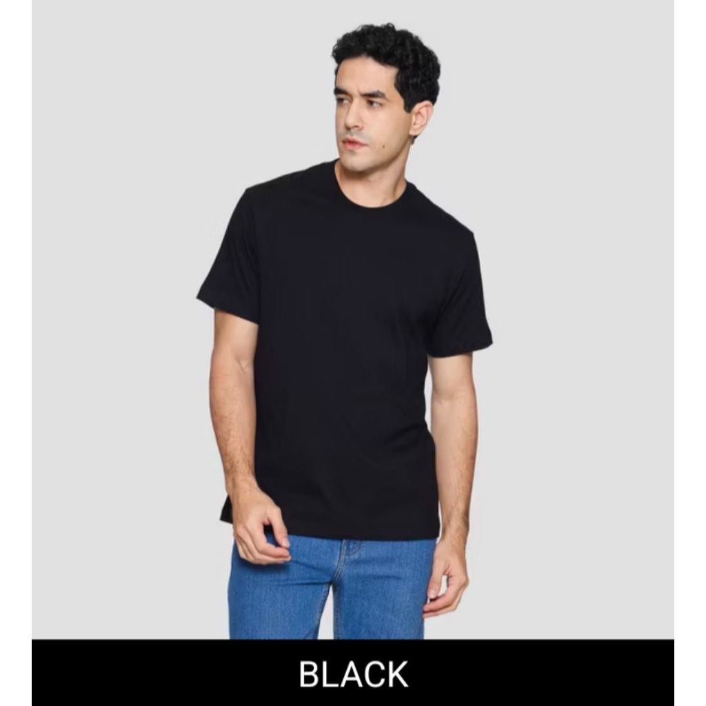 COLE ROUND NECK PRIA BLACK SIZE L/KAOS MERK COLD BRANDED ORIGINAL MATAHARI WARNA HITAM SIZE L