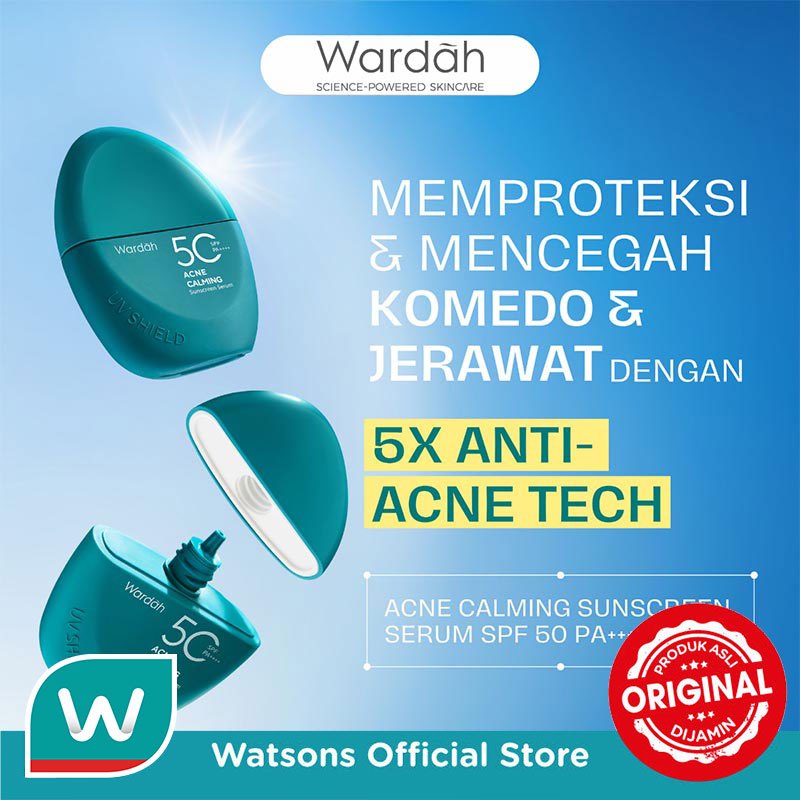 Wardah Sunscreen UV Shield Acne Calming Serum SPF 50 PA++++ 40 ml - Sunscreen Wajah Meredakan Jerawa