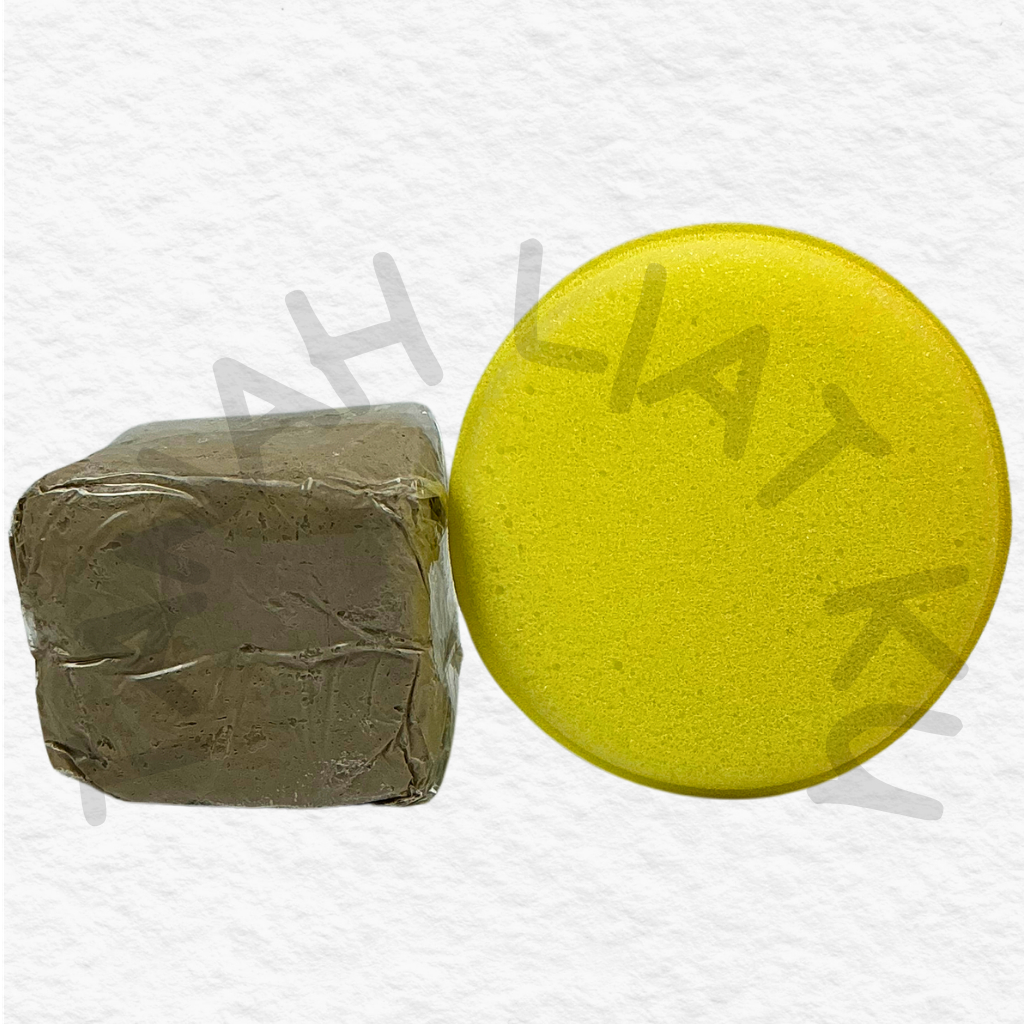 TanahLiatKu Tanah Liat Stoneware Light Natural Clay 350Gram + Busa Spon