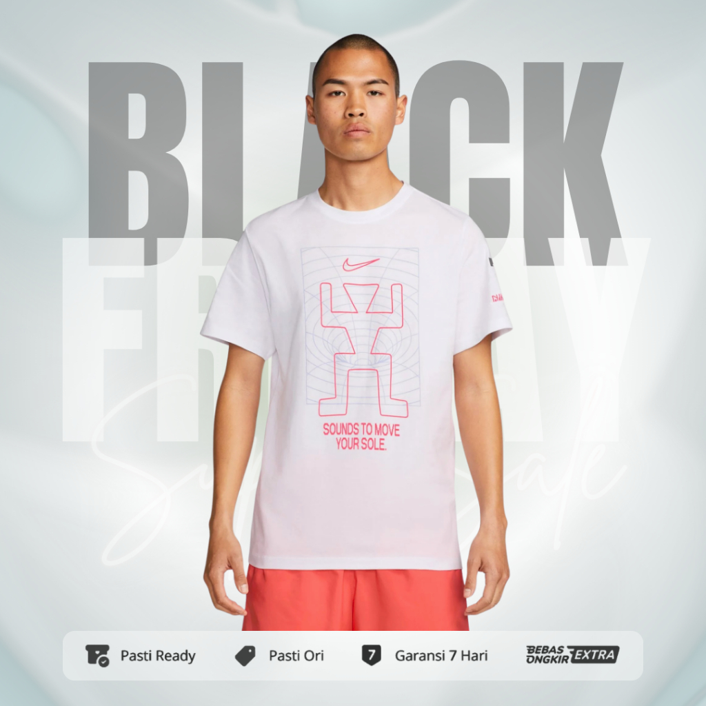 Kaos Nike Original Pria Sportswear Trend Iridescentt Tee - White