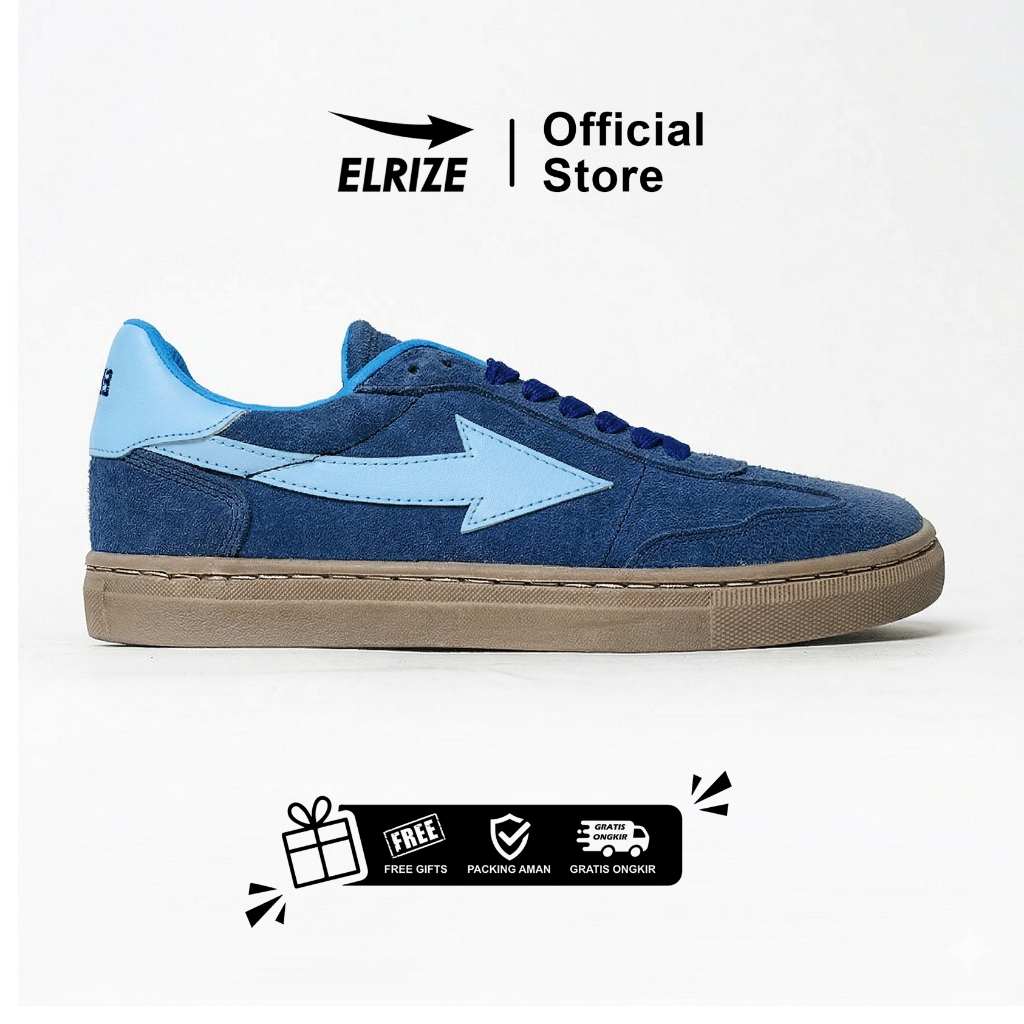 Sepatu Elrize ULTRAS MALANG AWAY - Suede Navy Blue Series Hitam Casual Ultras Series City