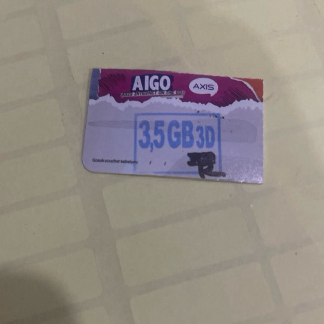 Axis 3,5GB tiga hari / Voucher axis aigo 3,5GB 3hari