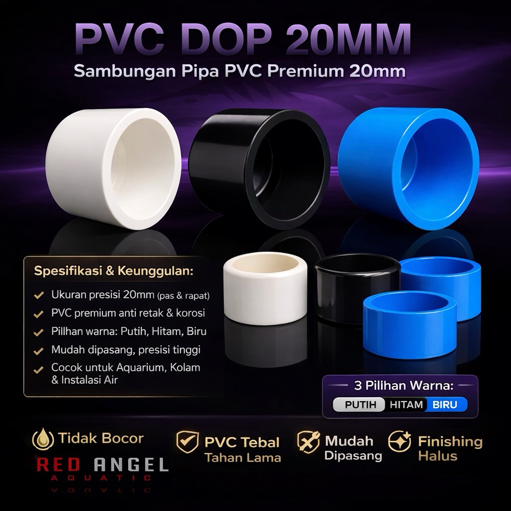 20mm dop tutup pipa aquarium pvc khusus pipa 20mm