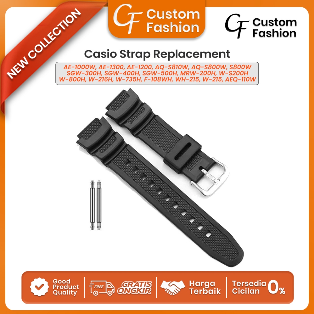 Tali Karet Rubber Strap Jam Tangan Casio AE-1000W AE1000 AE1000W AE-1300 AE1300 AE-1200 AE1200