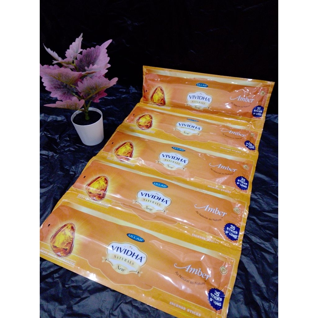 Dupa Wangi Ullas Vividha Naturals new Aroma Amber 35 Stik - Dupa Aromaterapi Dupa India