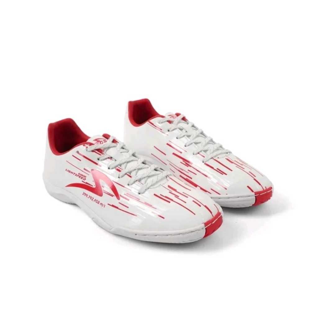 Sepatu Futsal Specs Lightspeed Reborn White Red Premium Sepatu Futsal Terlaris