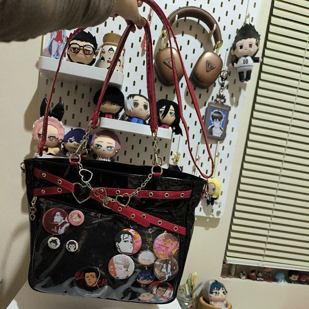 preloved ita bag gothic red black pvc