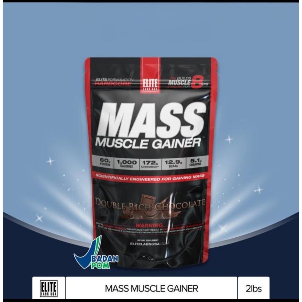 Elite Labs Elitelabs Mass Muscle Gainer 2lbs Rasa Chocolate untuk Meningkatkan Massa Otot susu fitne