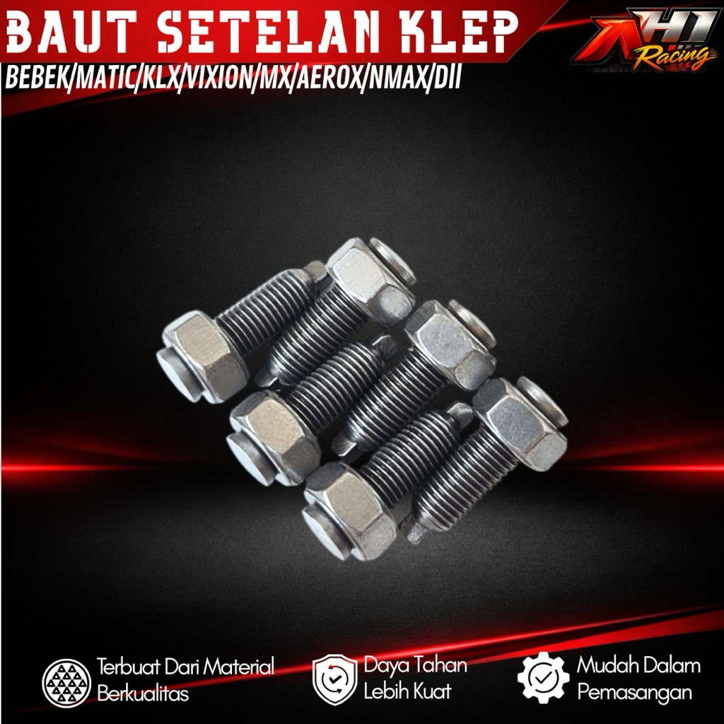BAUT SETELAN KLEP AH1 TIGER GL CB MATIC BEBEK UNIVERSAL UNTUK NOKEN AS RACING ORIGINAL