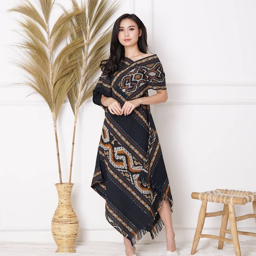 Dress Serong Tenun Etnik, Dress Tenun Ikat troso,kain tradisional wastra nusantara