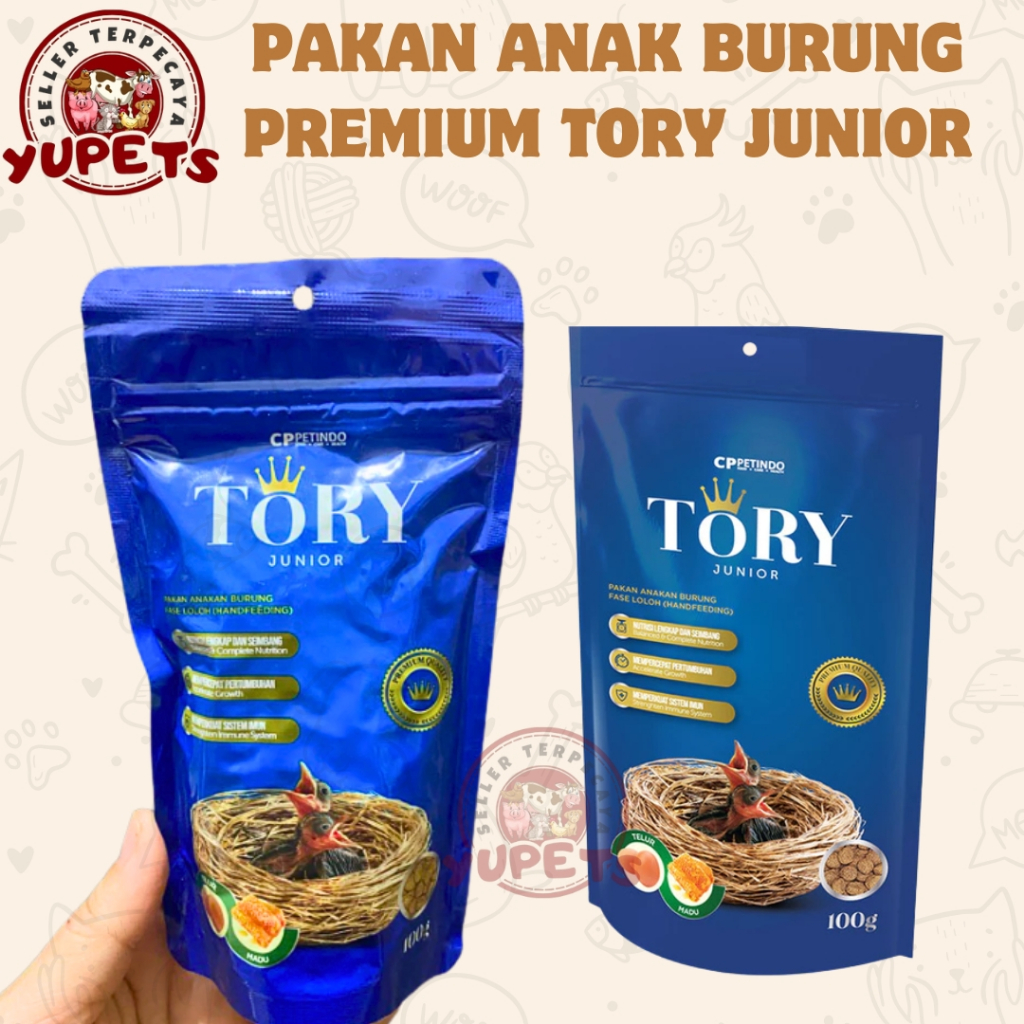 PAKAN ANAKAN BURUNG TORY JUNIOR - Bubur Meloloh Burung Murai Kacer Lovebird Mempercepat Pertumbuhan 