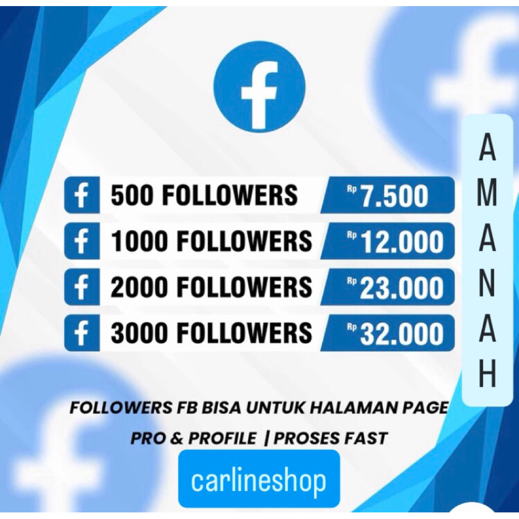 FACEBOOK FOLLOWERS PROFIL/PAGE PENGIKUT