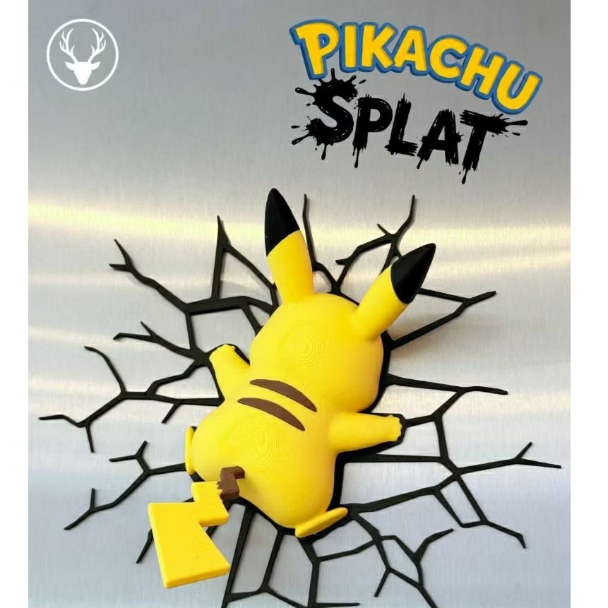 Pikachu Splat / Tempelan Pikachu / Hiasan Pikachu / Stiker Pikachu / Mainan Pikachu Viral / Pokemon 