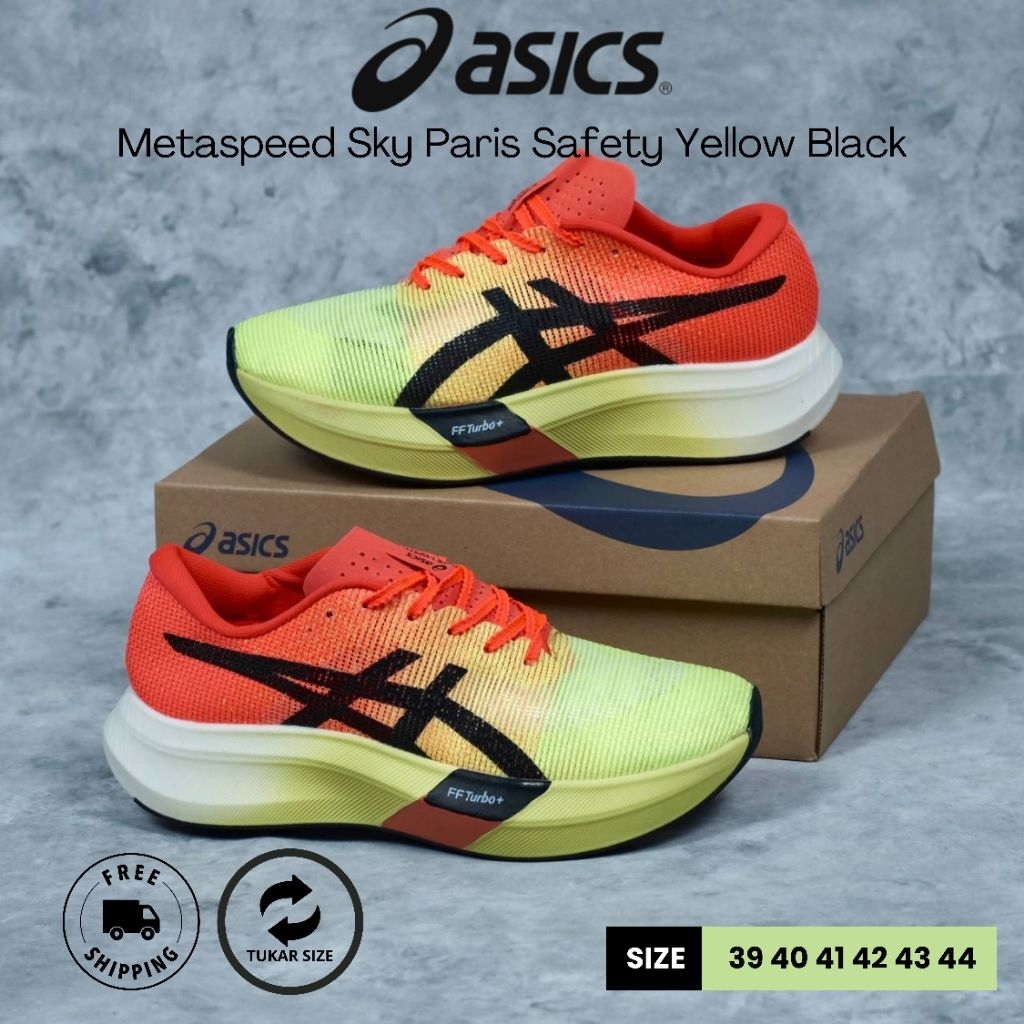 SEPATU RUNNING/VOLI ASICS METASPEED SKY PARIS SAFETY YELLOW RED